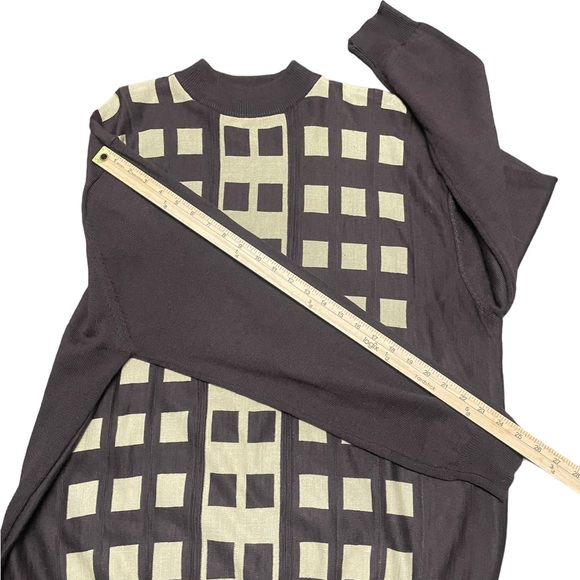 Brown Checkered Wool Sweater - Picture 5 of 9